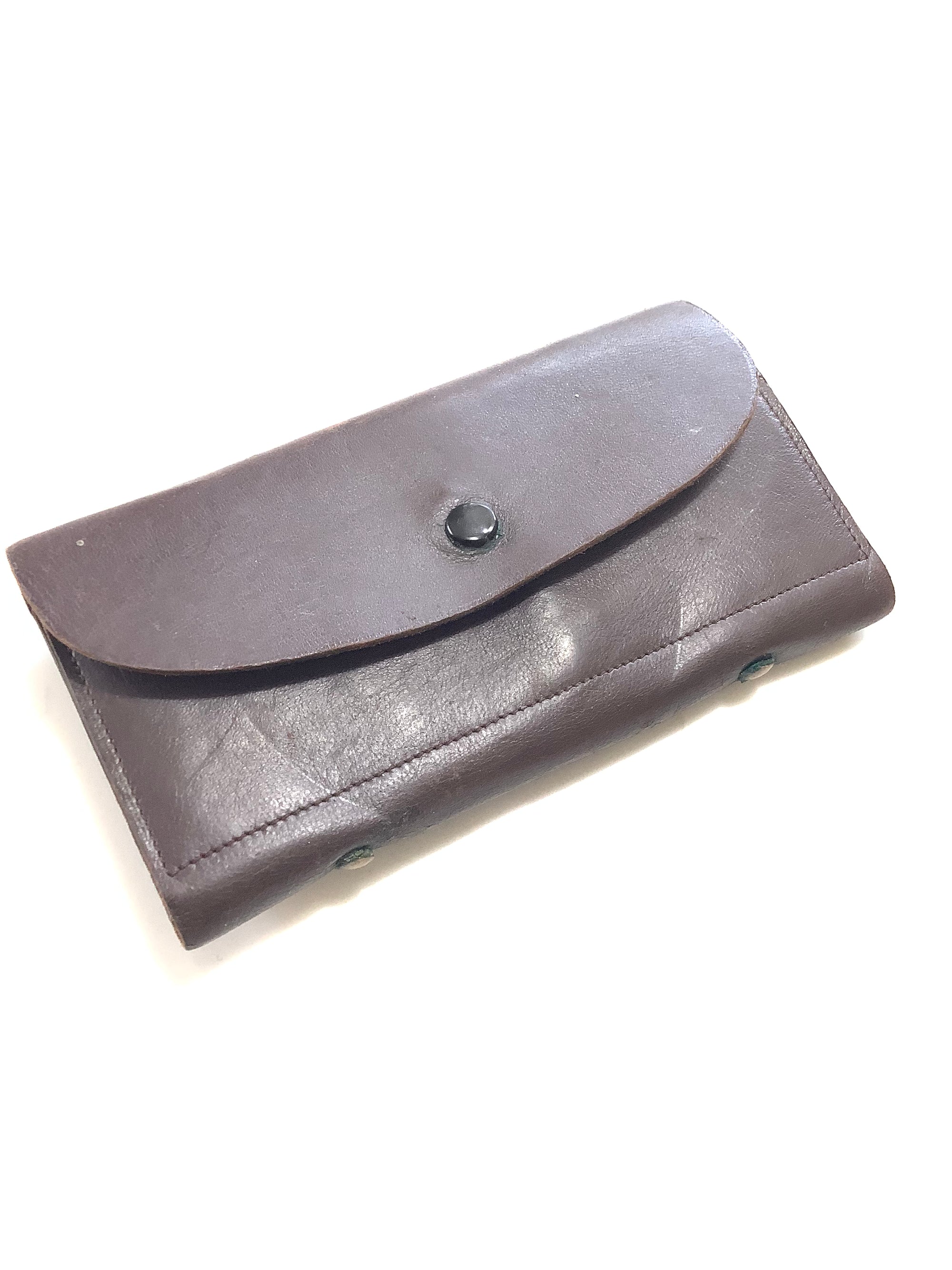 Antique WHEATLEY Leather Fly Wallet with Antique flies to gut