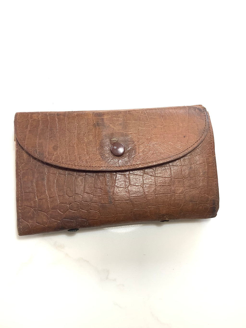 Antique Wheatley Leather Fly Wallet with flies to gut