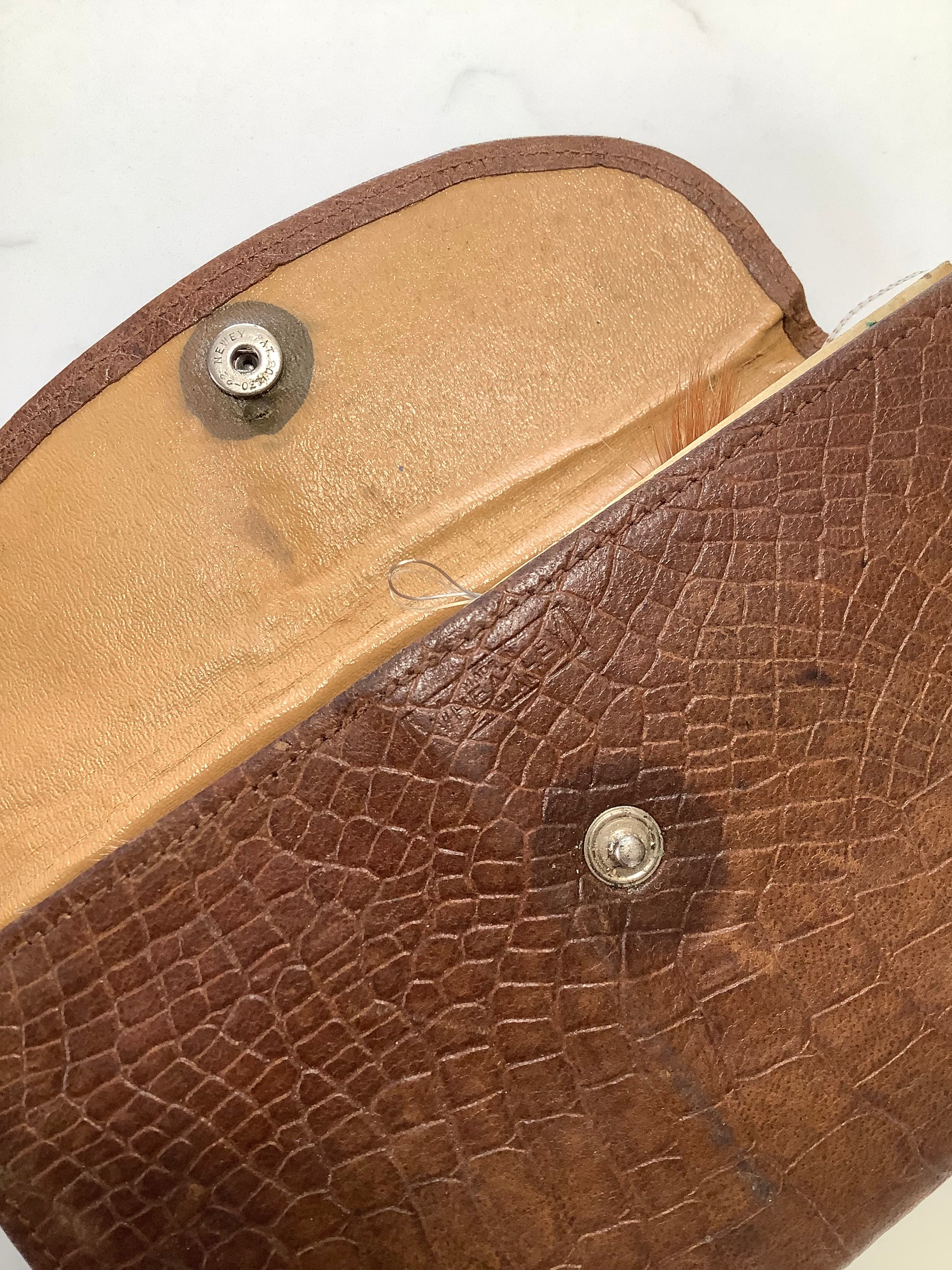 Antique Wheatley Leather Fly Wallet with flies to gut