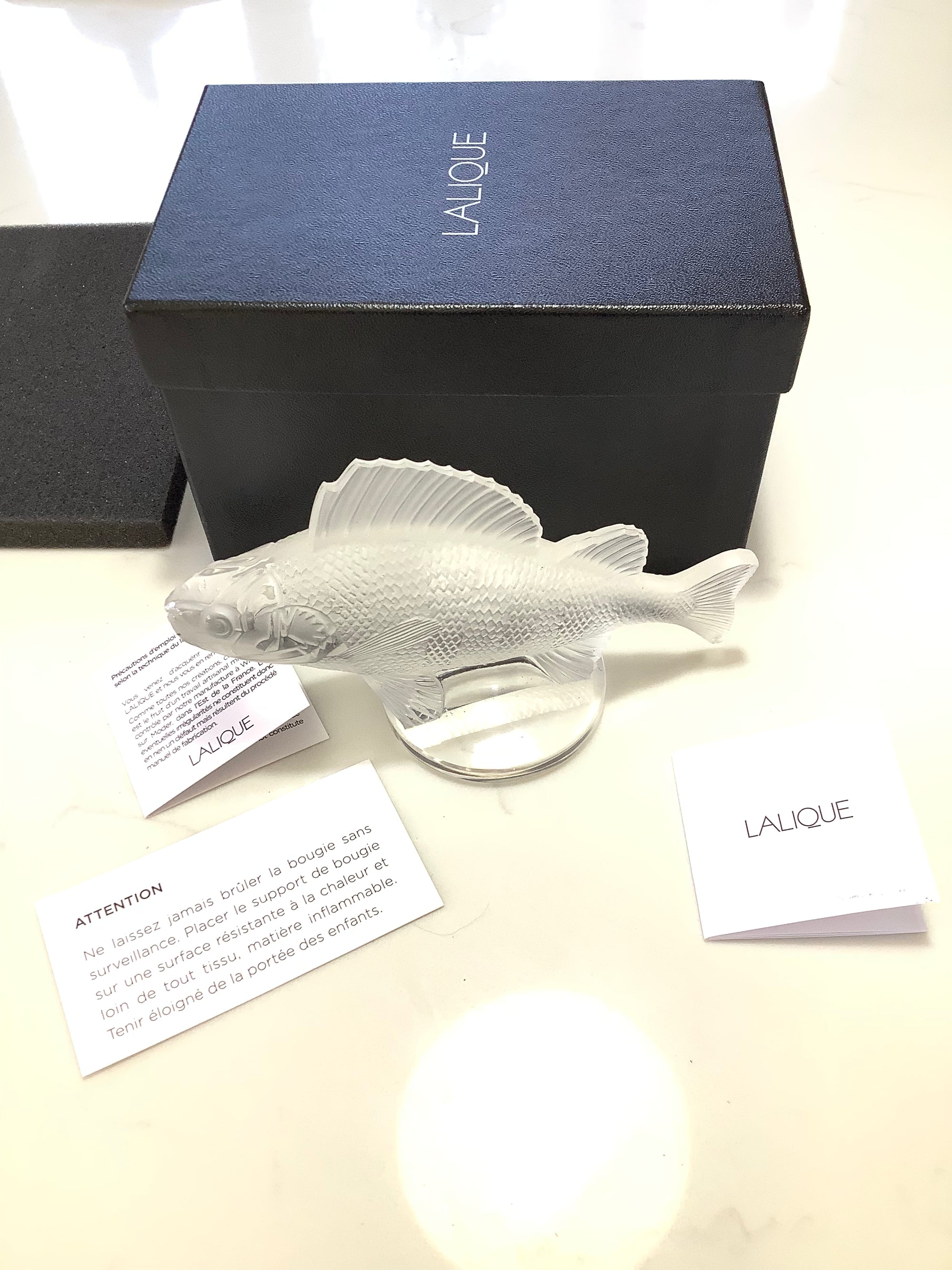 Lalique of France Frosted Crystal Perch