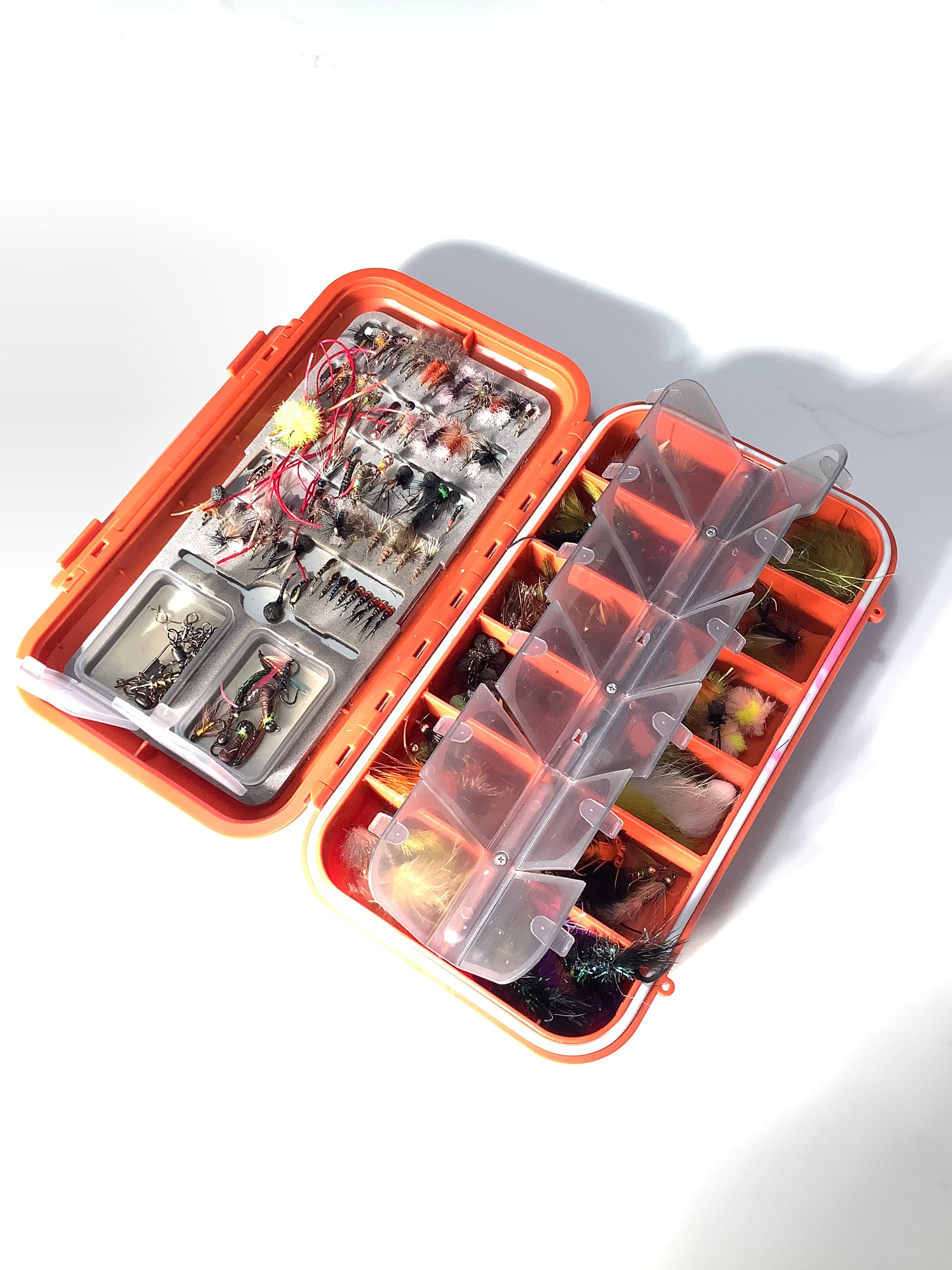 Large Orange C&F DESIGN Fly Box Fully loaded
