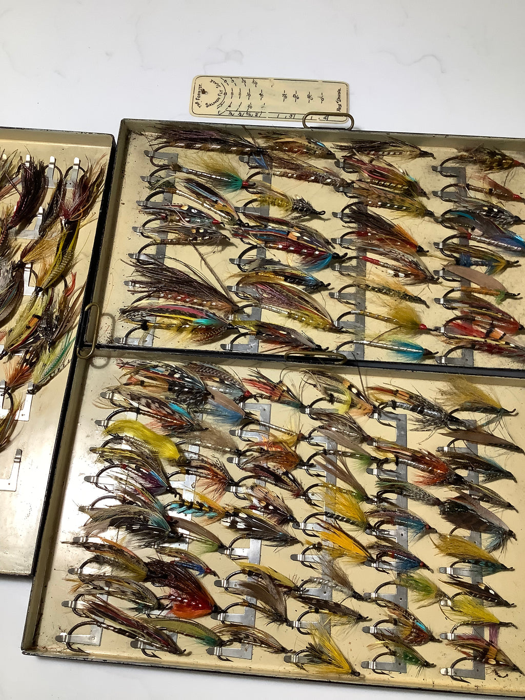 Rare Antique Malloch Salmon Fly Reservoir with Largest Size Dressed 8/0, 9/0 Salmon Flies