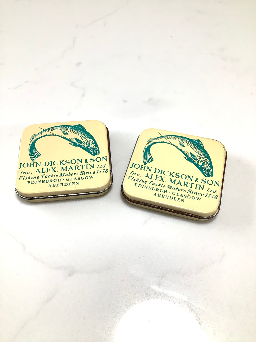 Vintage John Dickson & Alex Martin Fly Boxes with Dry trout flies