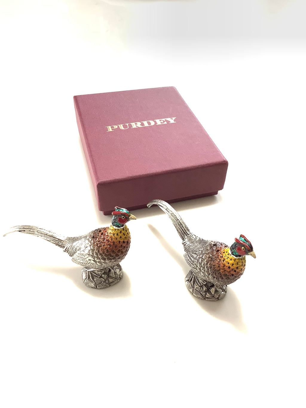James PURDEY Pair of Pheasant Cruet Set NEW