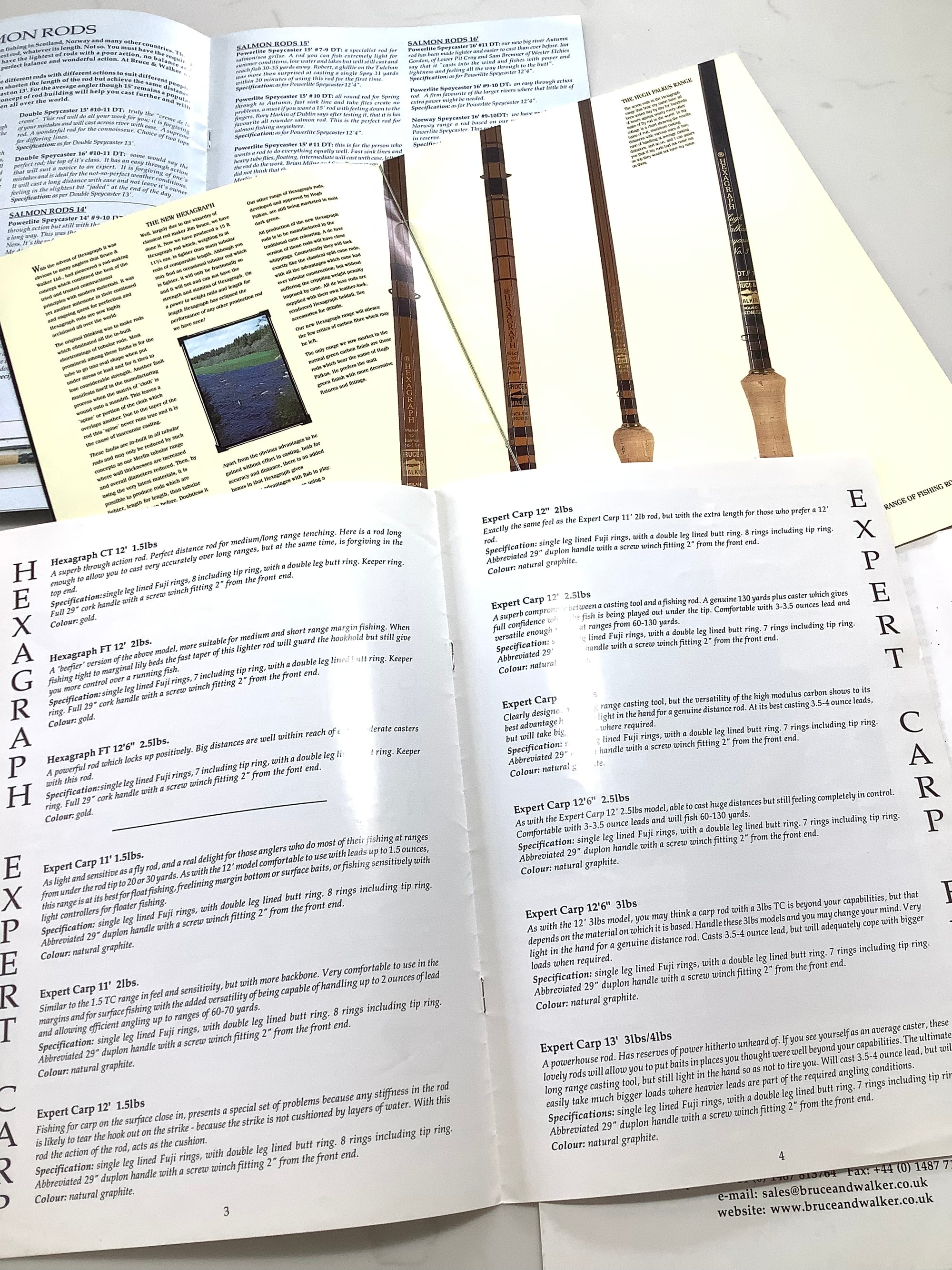 Vintage B&W Tackle Catalogues with Hexagraph Range of Rods
