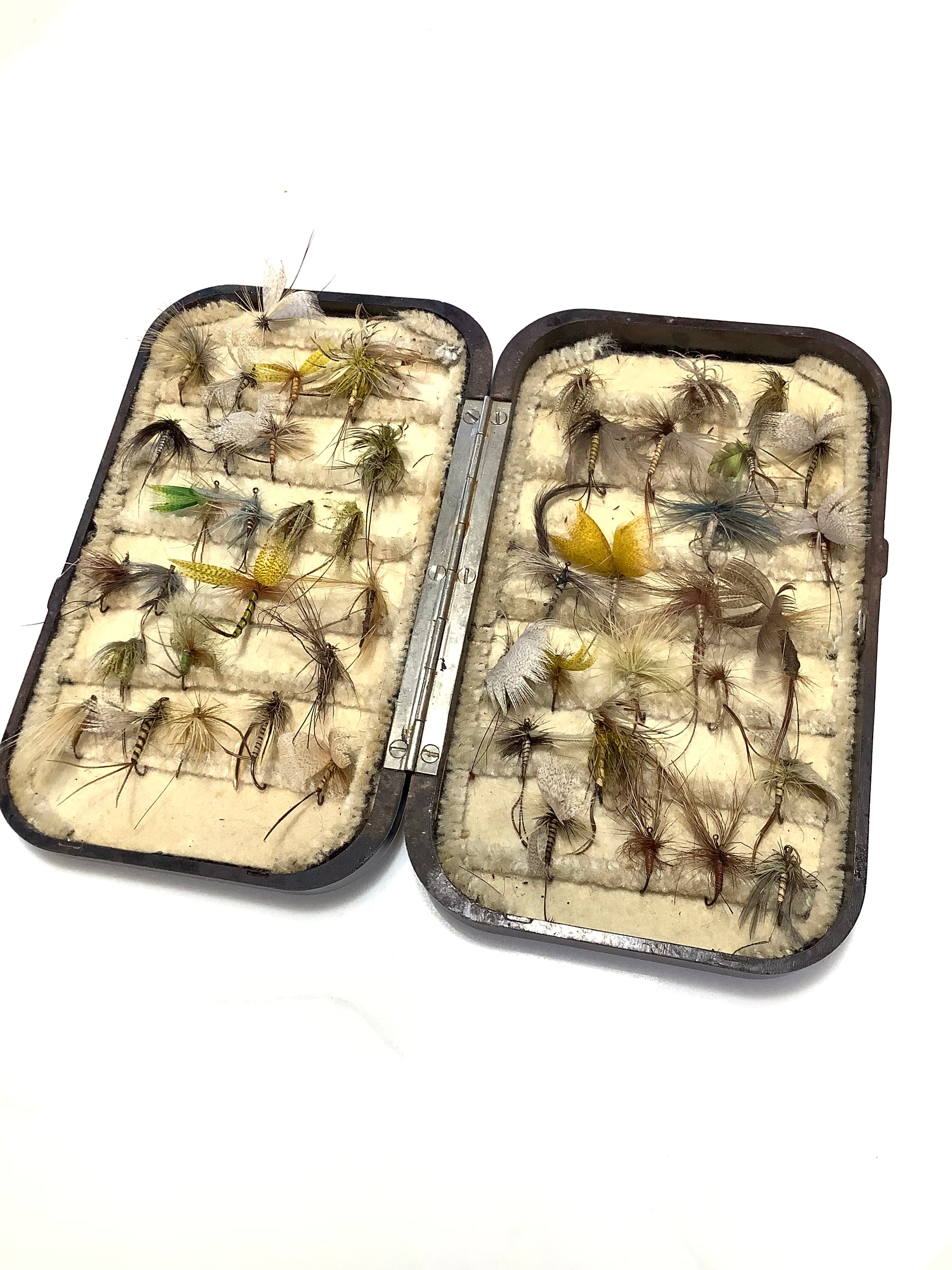 Antique Hardy Bros NERODA Fly Box with Dry Flies