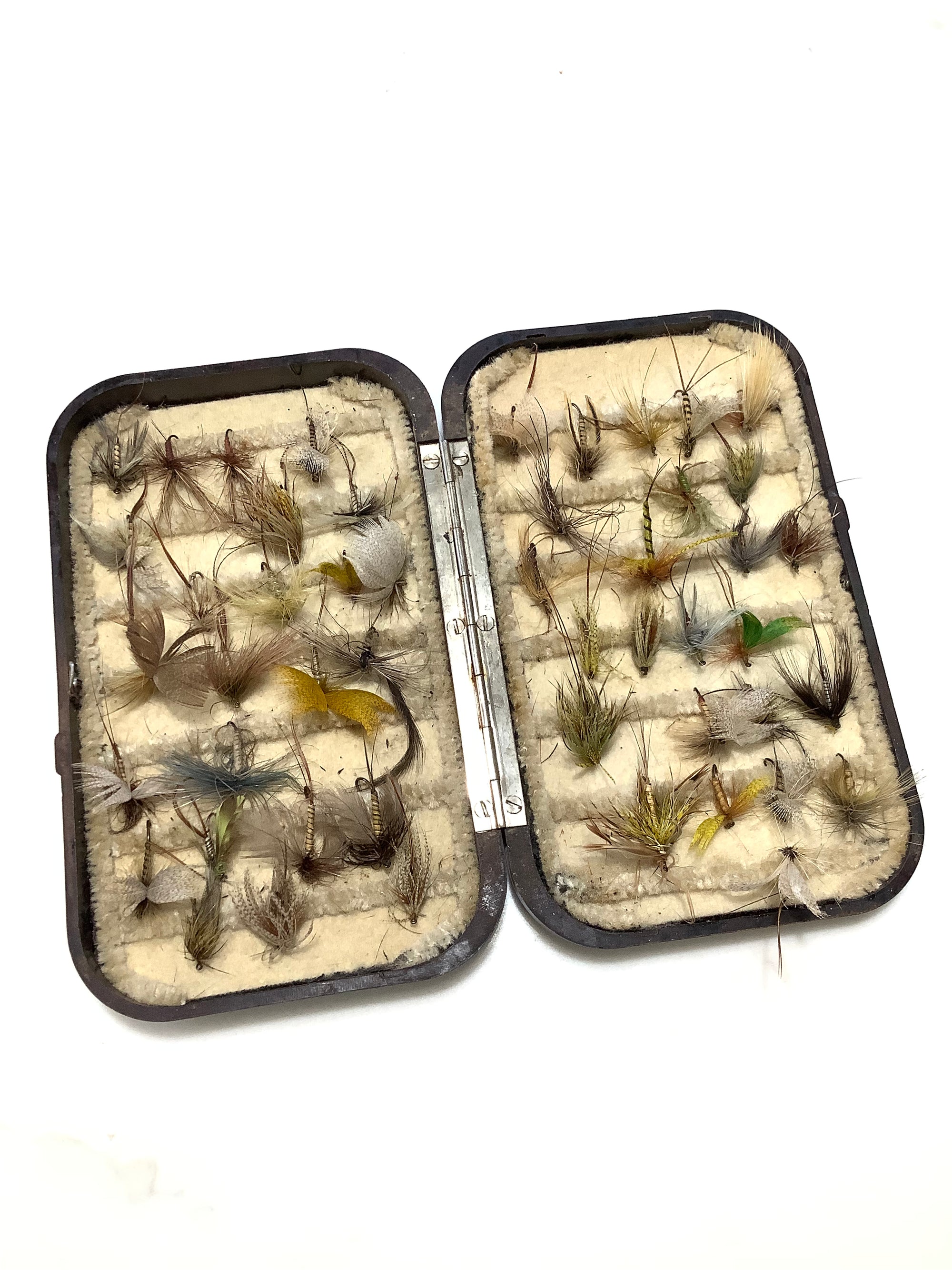 Antique Hardy Bros NERODA Fly Box with Dry Flies