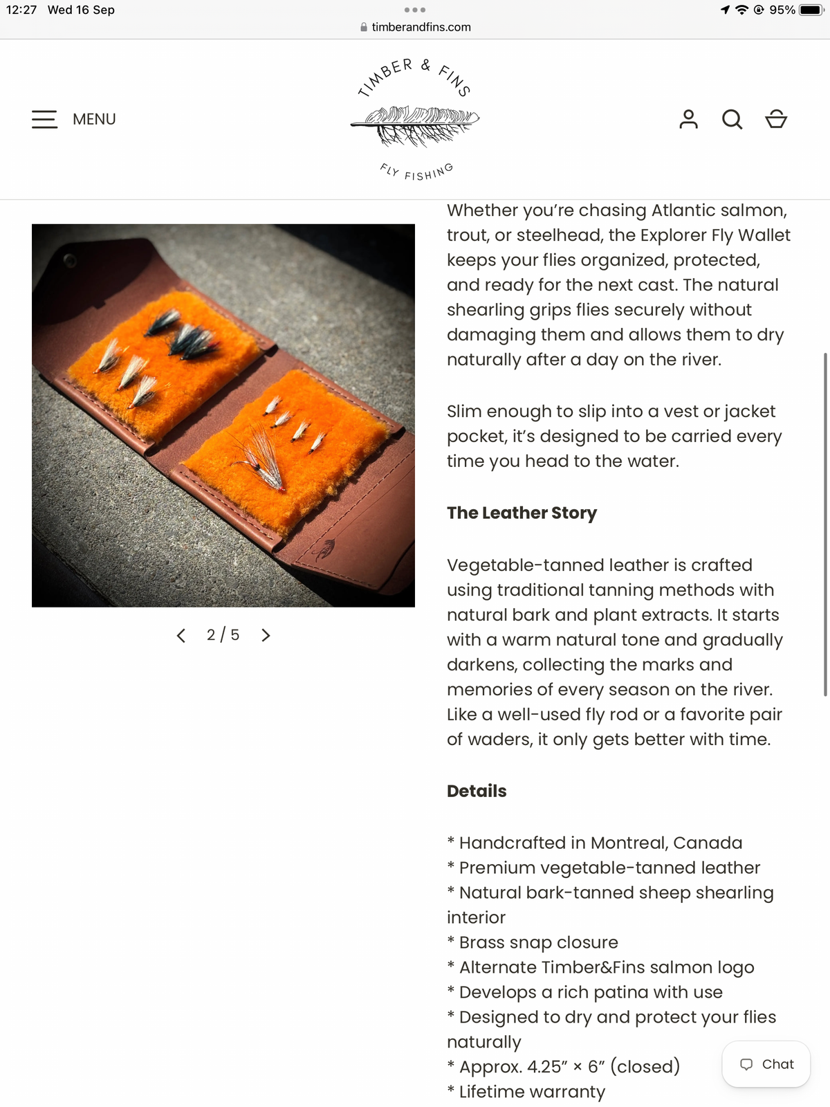 Very Rare TIMBER & FINS Premium Quality Fly Wallet