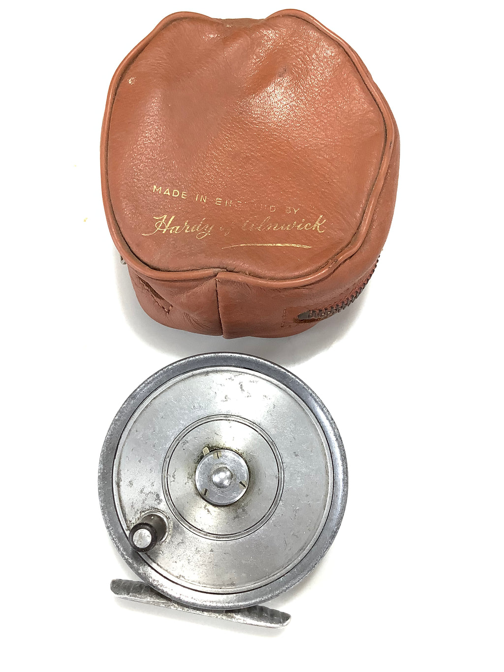 Rare Vintage Early Model Hardy Bros LIGHTWEIGHT Fly Reel with leather case