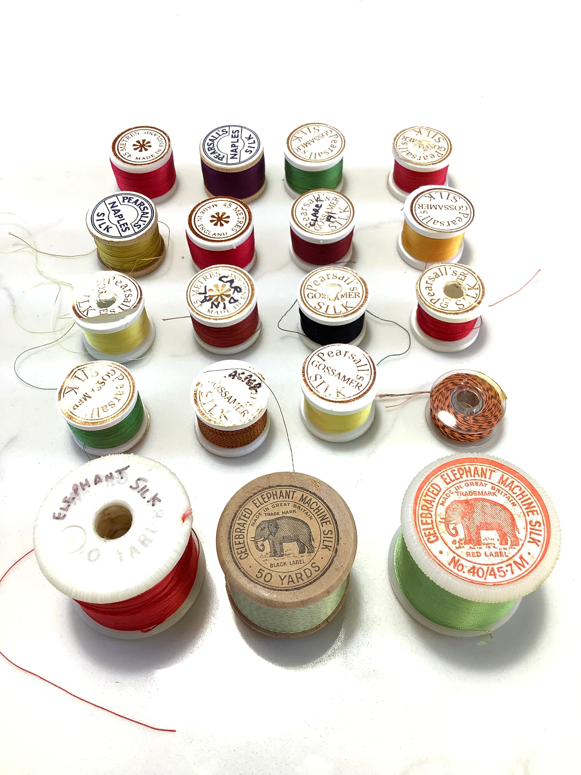 PEARSALLS Gossamer & Elephant Pure Silk For Fly Tying/Rod Building