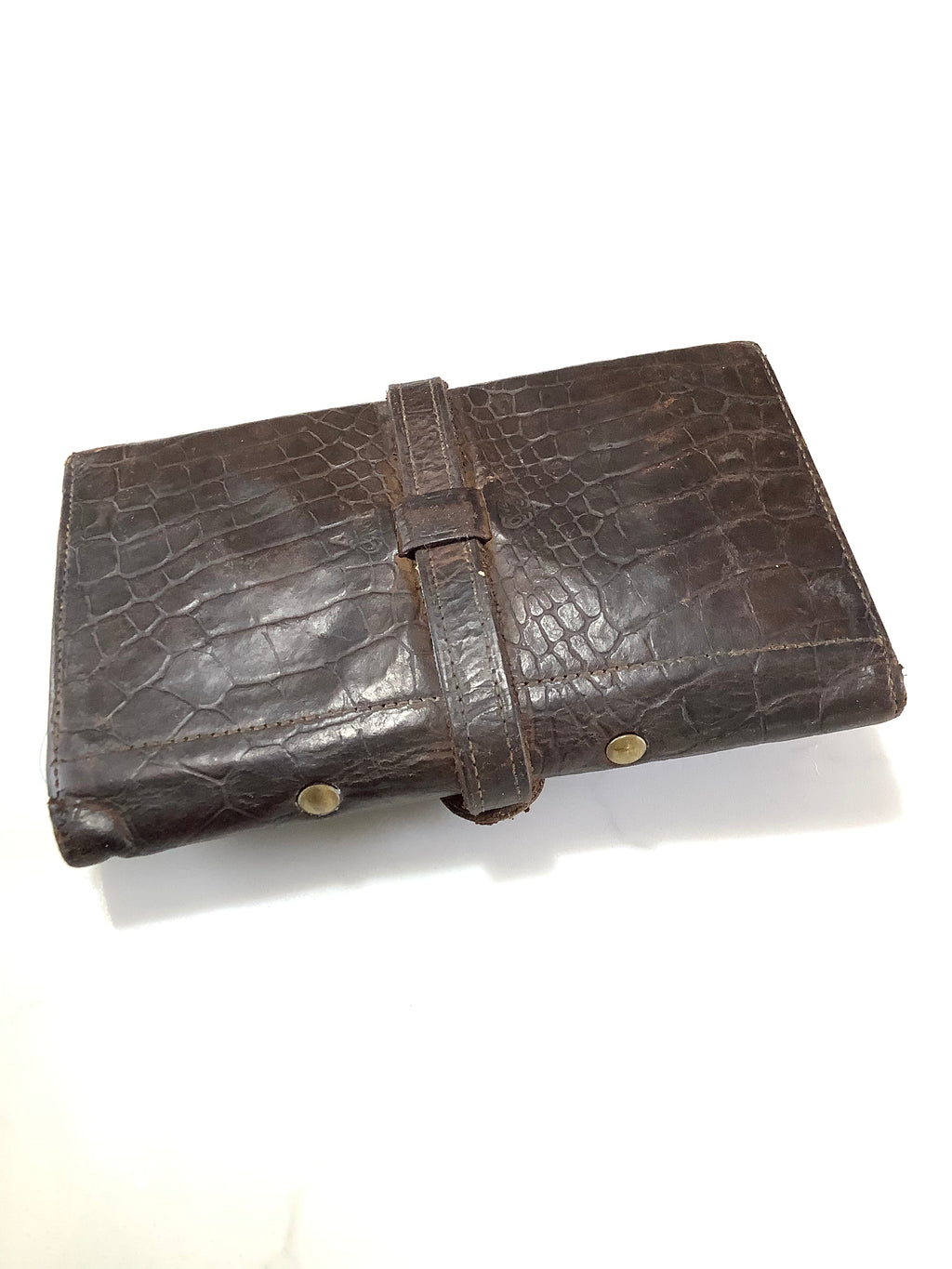 Antique Rare Malloch Crocodile Skin Fly Fishing Wallet with Multi-Tool