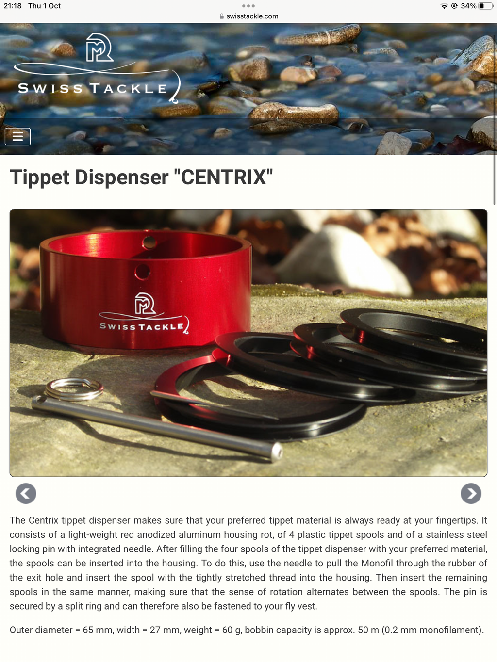 NEW SWISS TACKLE Co TIPPET DISPENSER