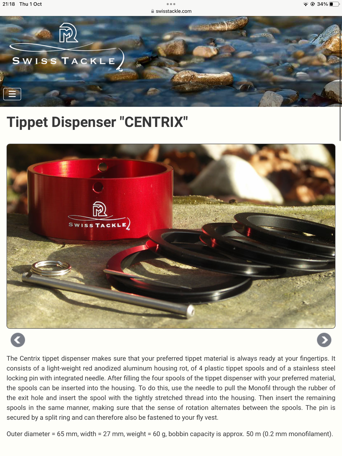 NEW SWISS TACKLE Co TIPPET DISPENSER