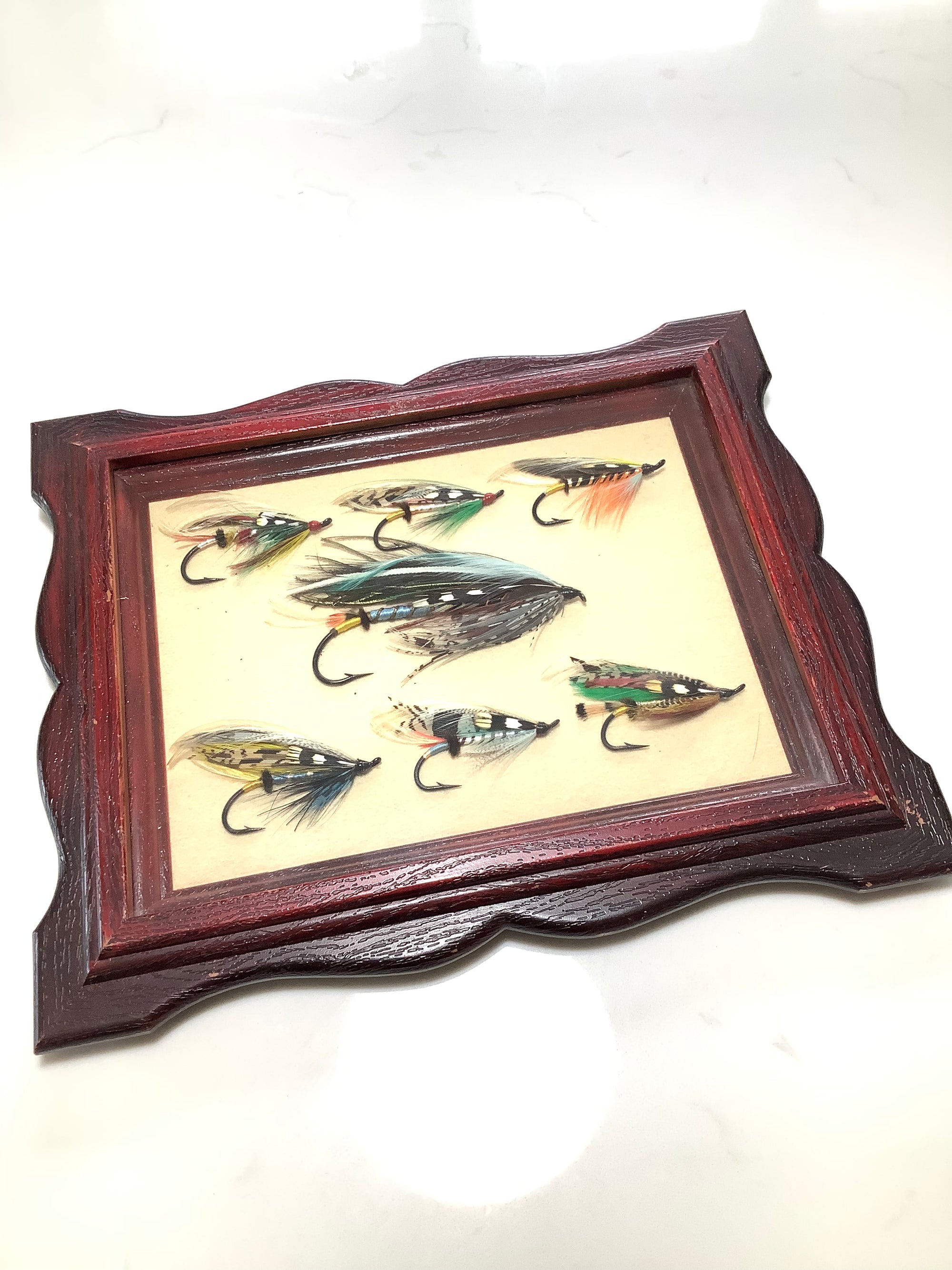 Fine Framed Vintage Collection of Hand Tied Fully Dressed Large 10/0 Salmon Flies