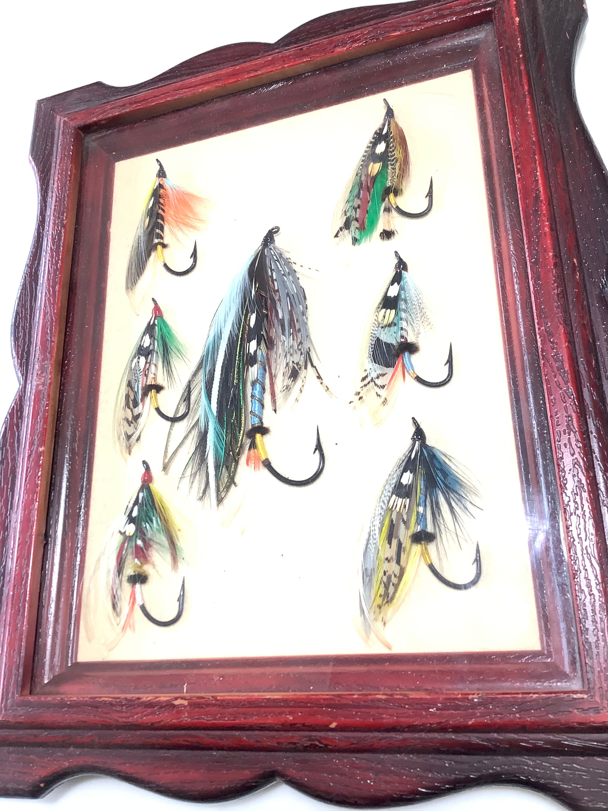 Fine Framed Vintage Collection of Hand Tied Fully Dressed Large 10/0 Salmon Flies