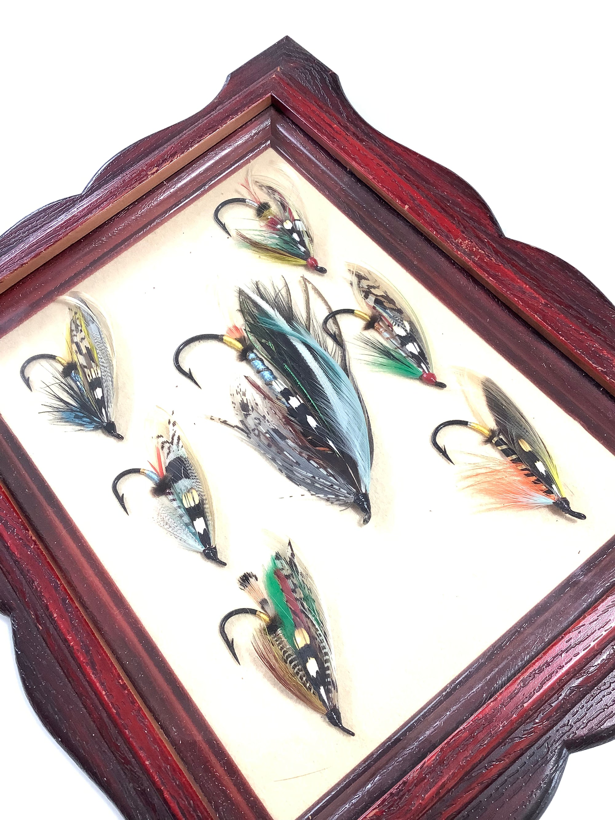Fine Framed Vintage Collection of Hand Tied Fully Dressed Large 10/0 Salmon Flies