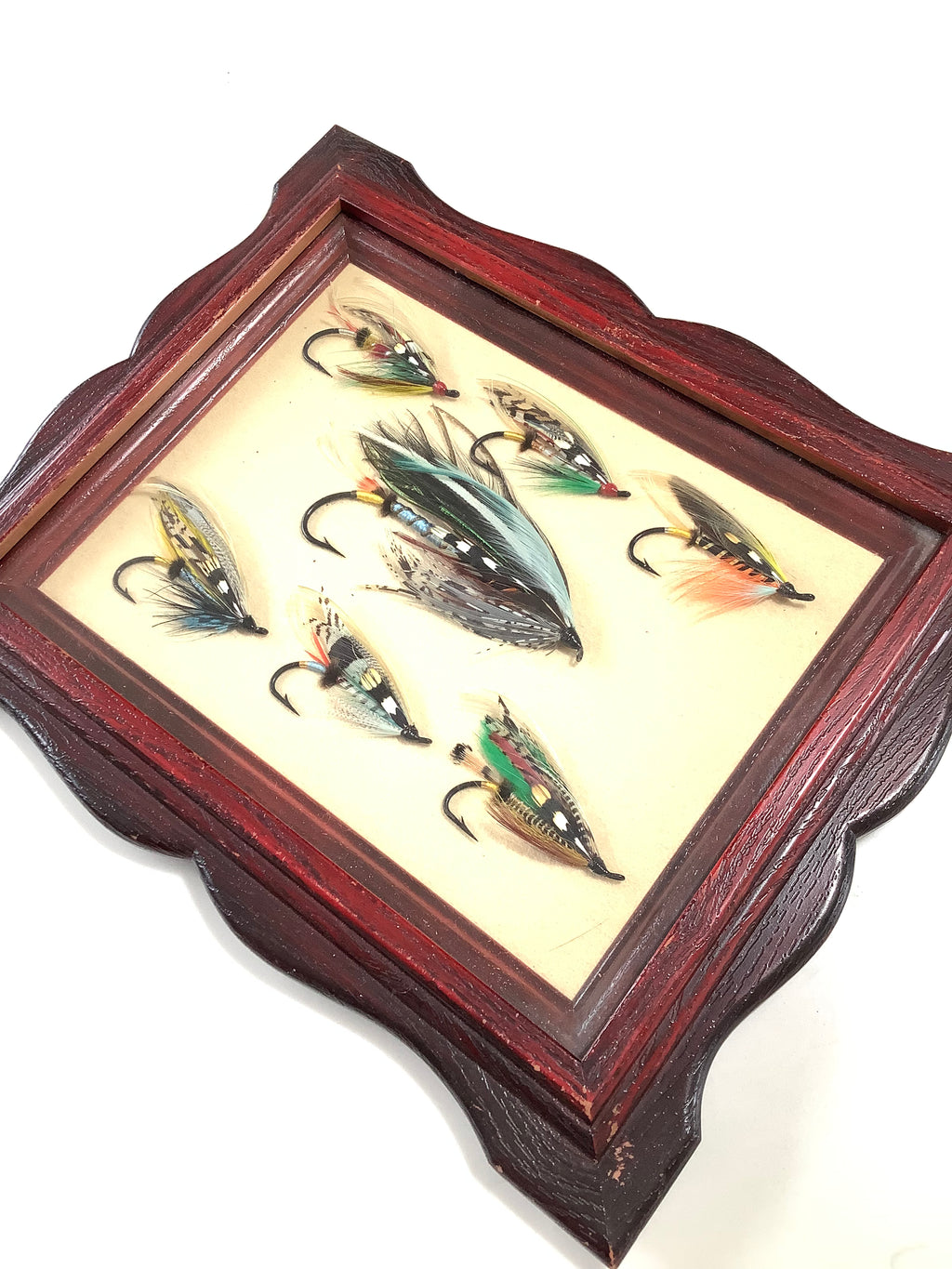 Fine Framed Vintage Collection of Hand Tied Fully Dressed Large 10/0 Salmon Flies