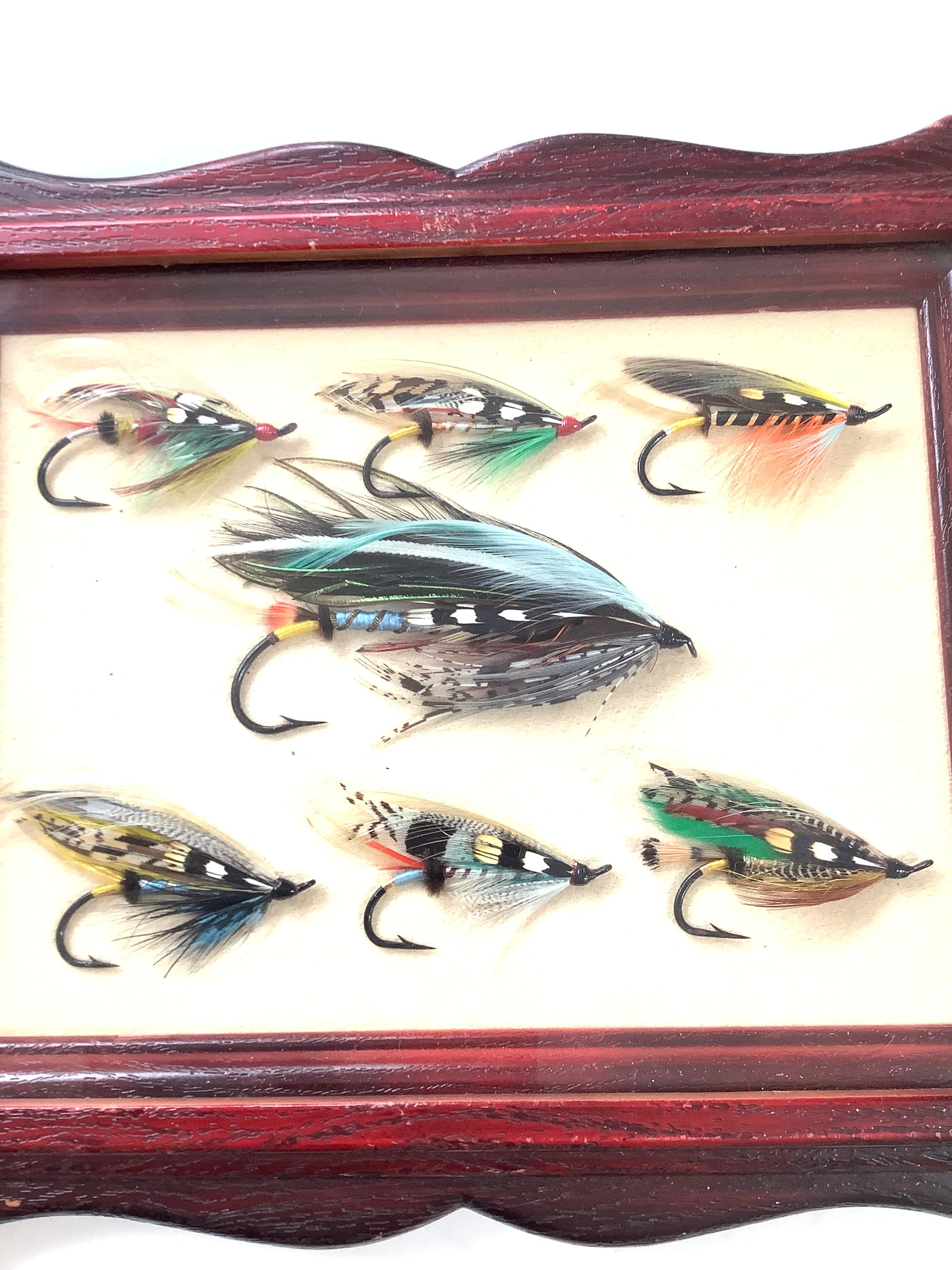 Fine Framed Vintage Collection of Hand Tied Fully Dressed Large 10/0 Salmon Flies