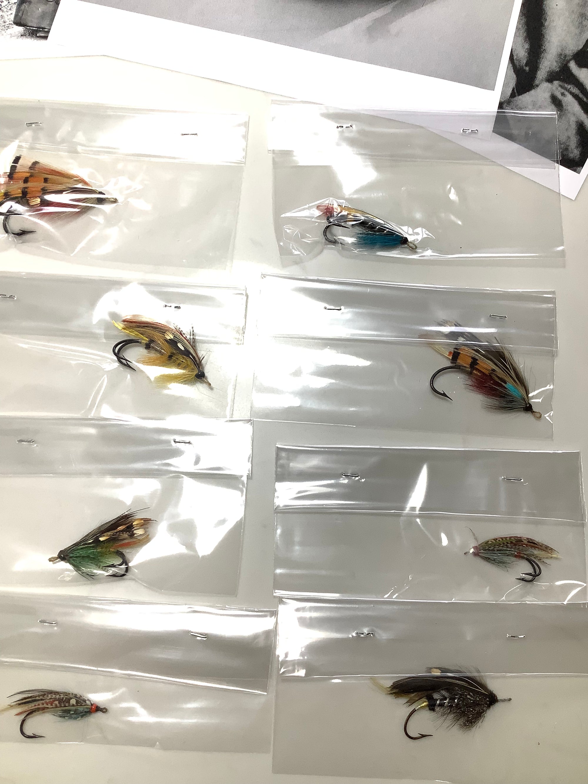 Antique Historical Interest 12x Gut Eye Dressed Salmon Flies Collection