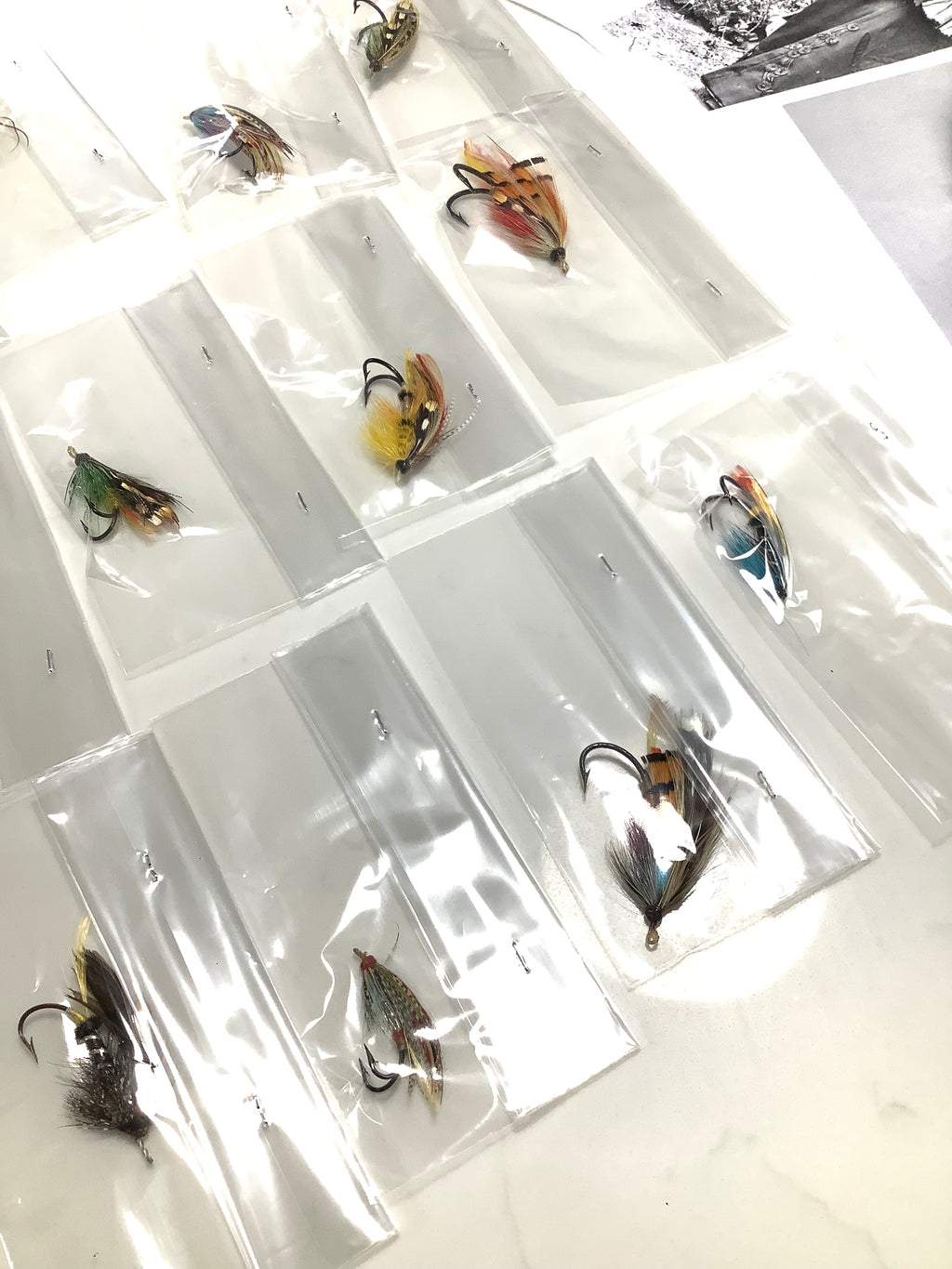Antique Historical Interest 12x Gut Eye Dressed Salmon Flies Collection
