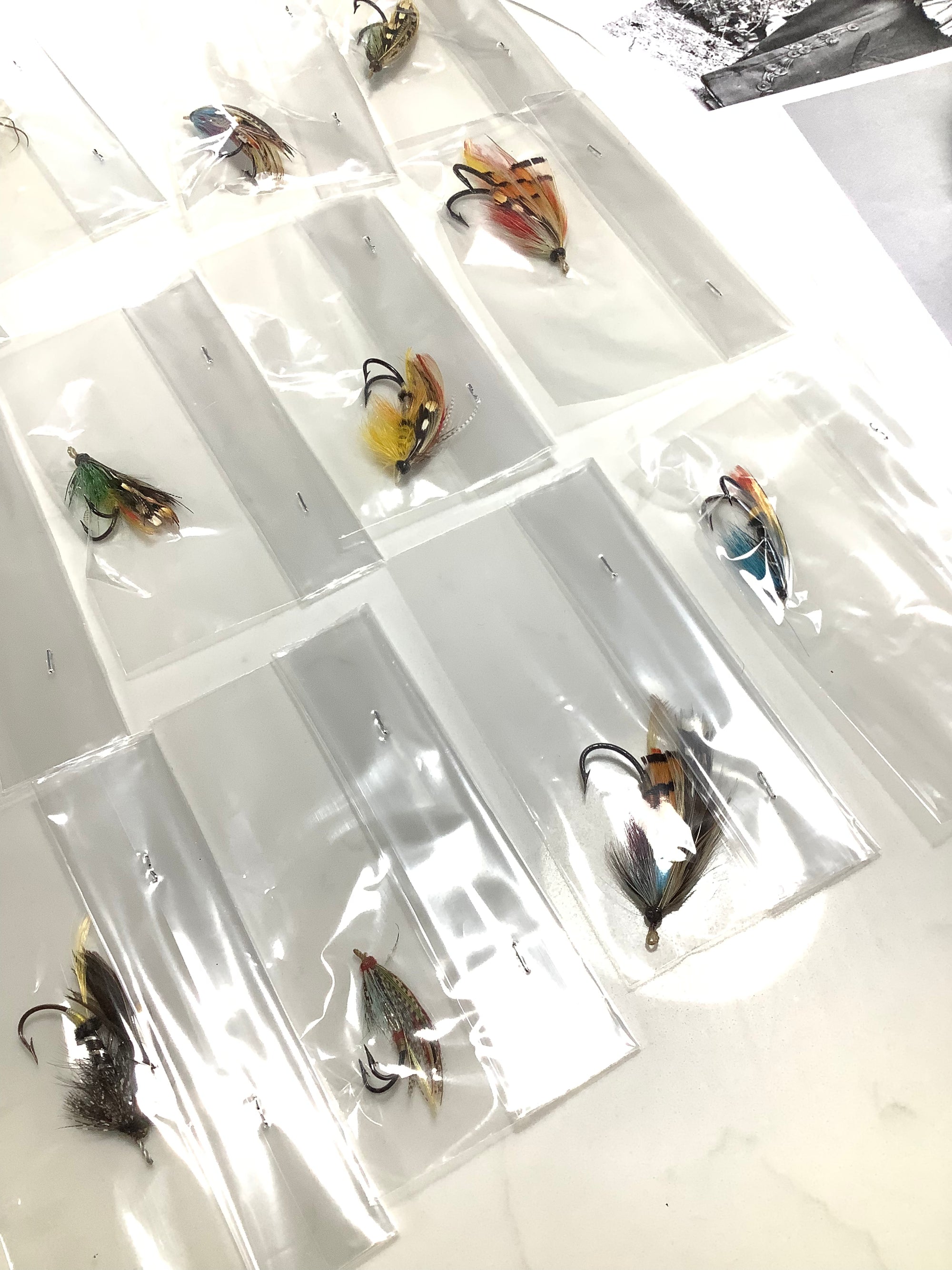 Antique Historical Interest 12x Gut Eye Dressed Salmon Flies Collection