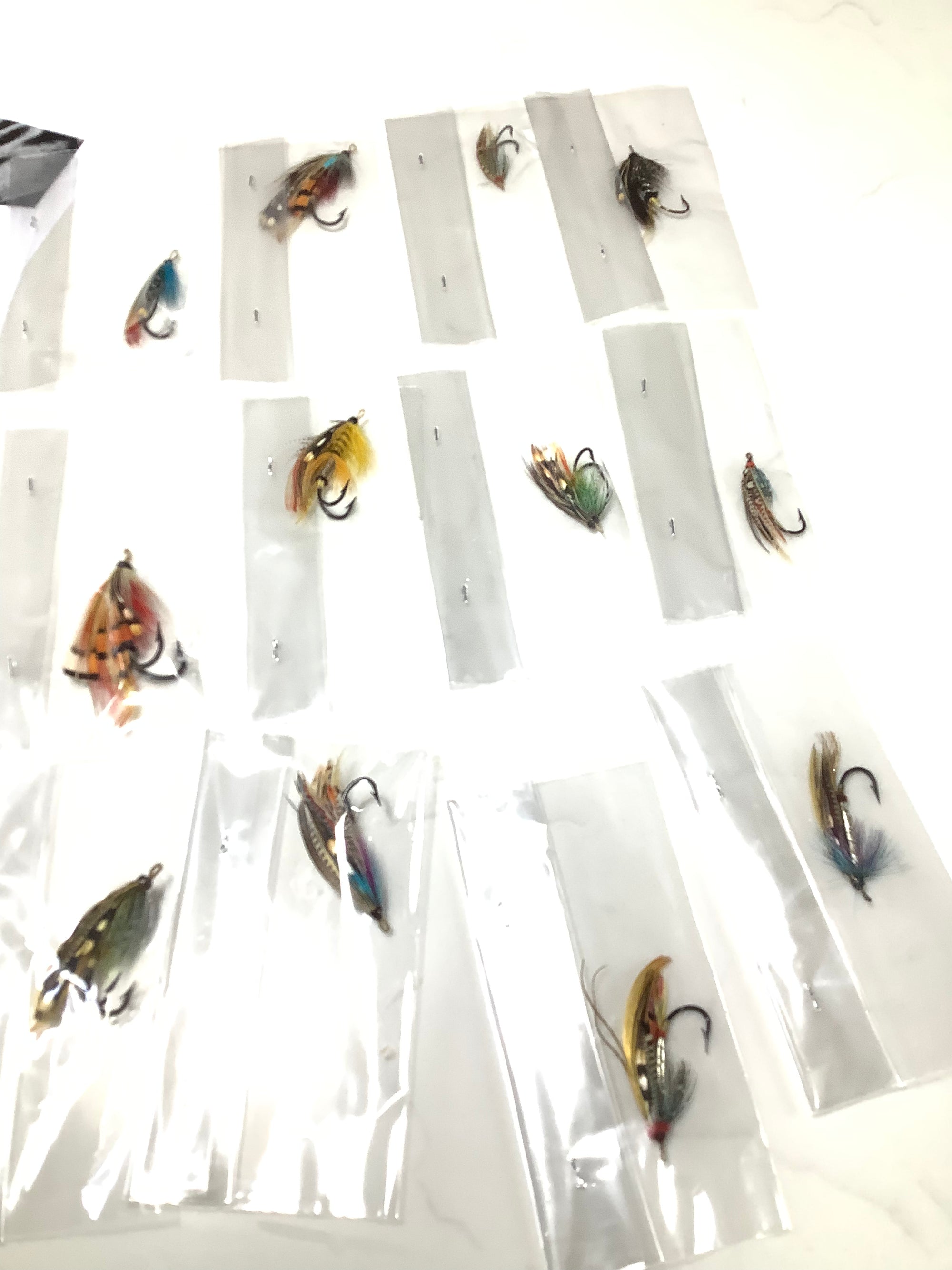 Antique Historical Interest 12x Gut Eye Dressed Salmon Flies Collection