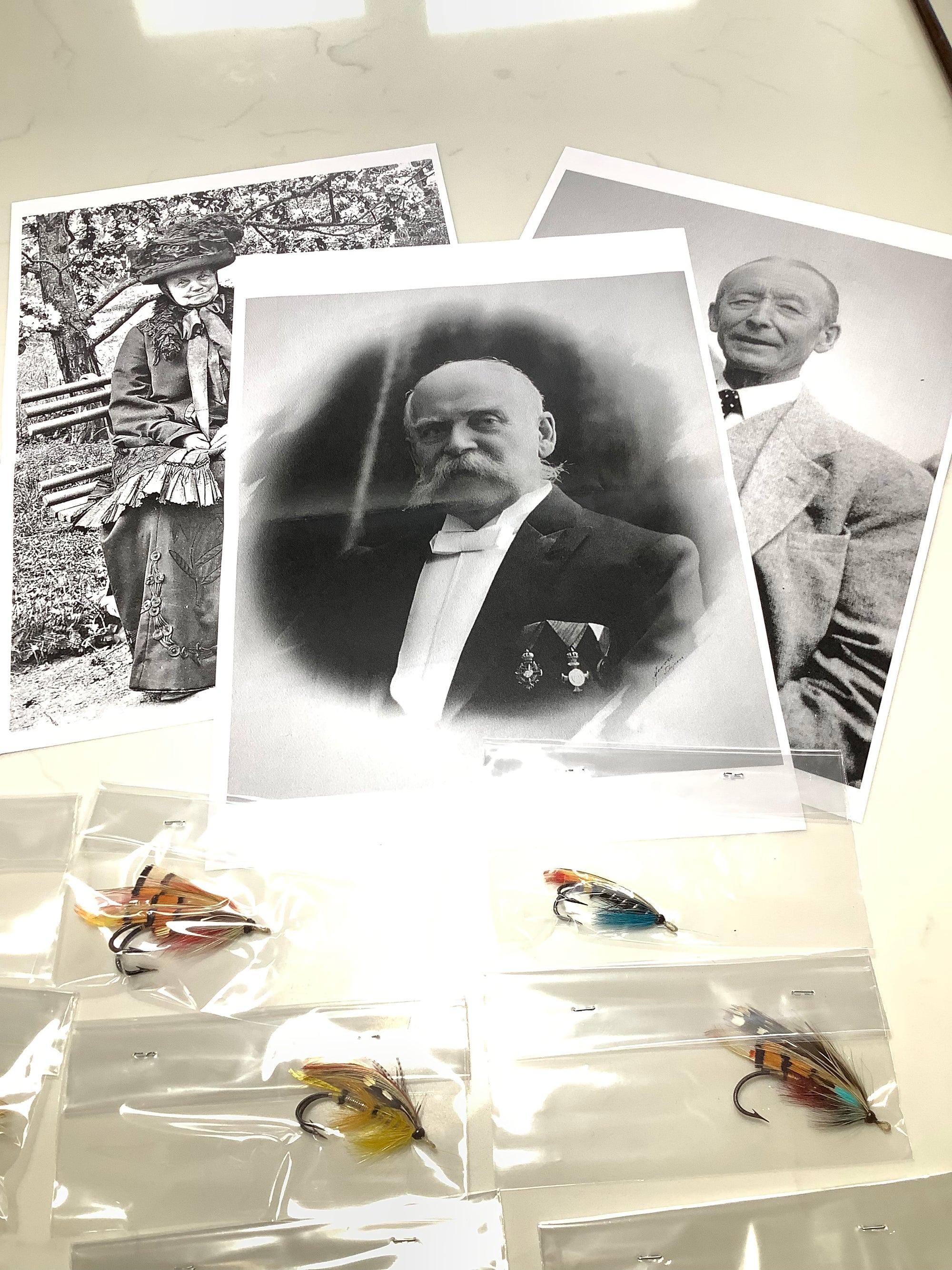 Antique Historical Interest 12x Gut Eye Dressed Salmon Flies Collection
