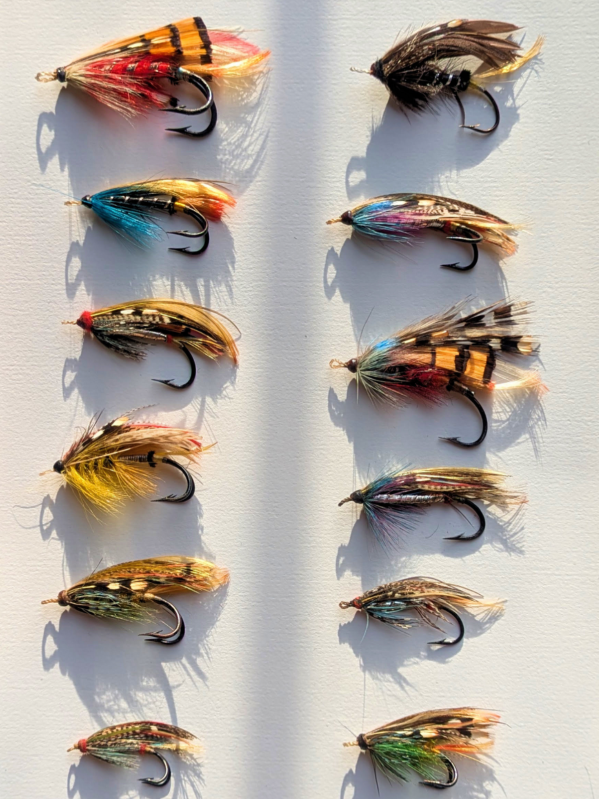 Antique Historical Interest 12x Gut Eye Dressed Salmon Flies Collection