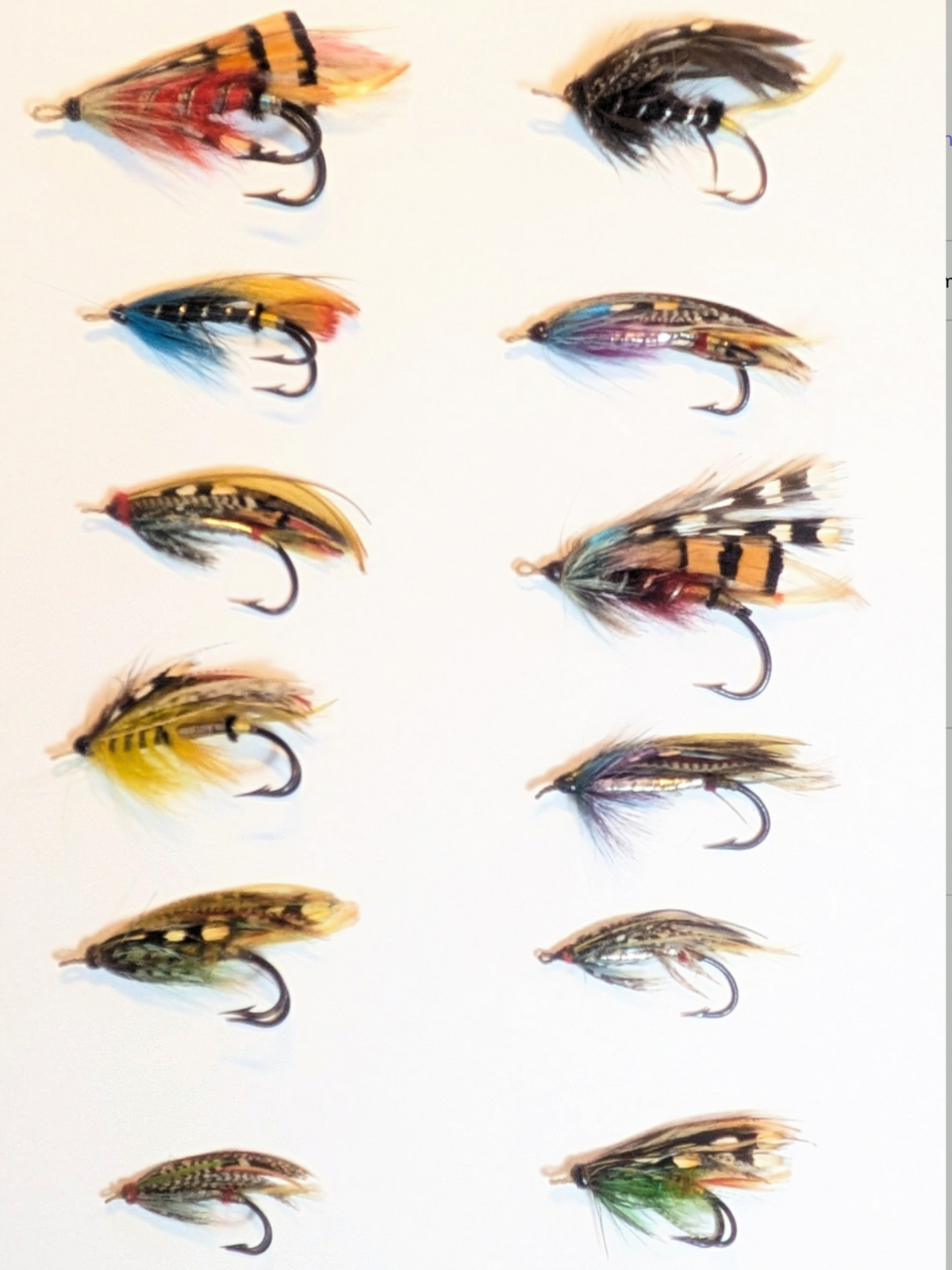 Antique Historical Interest 12x Gut Eye Dressed Salmon Flies Collection