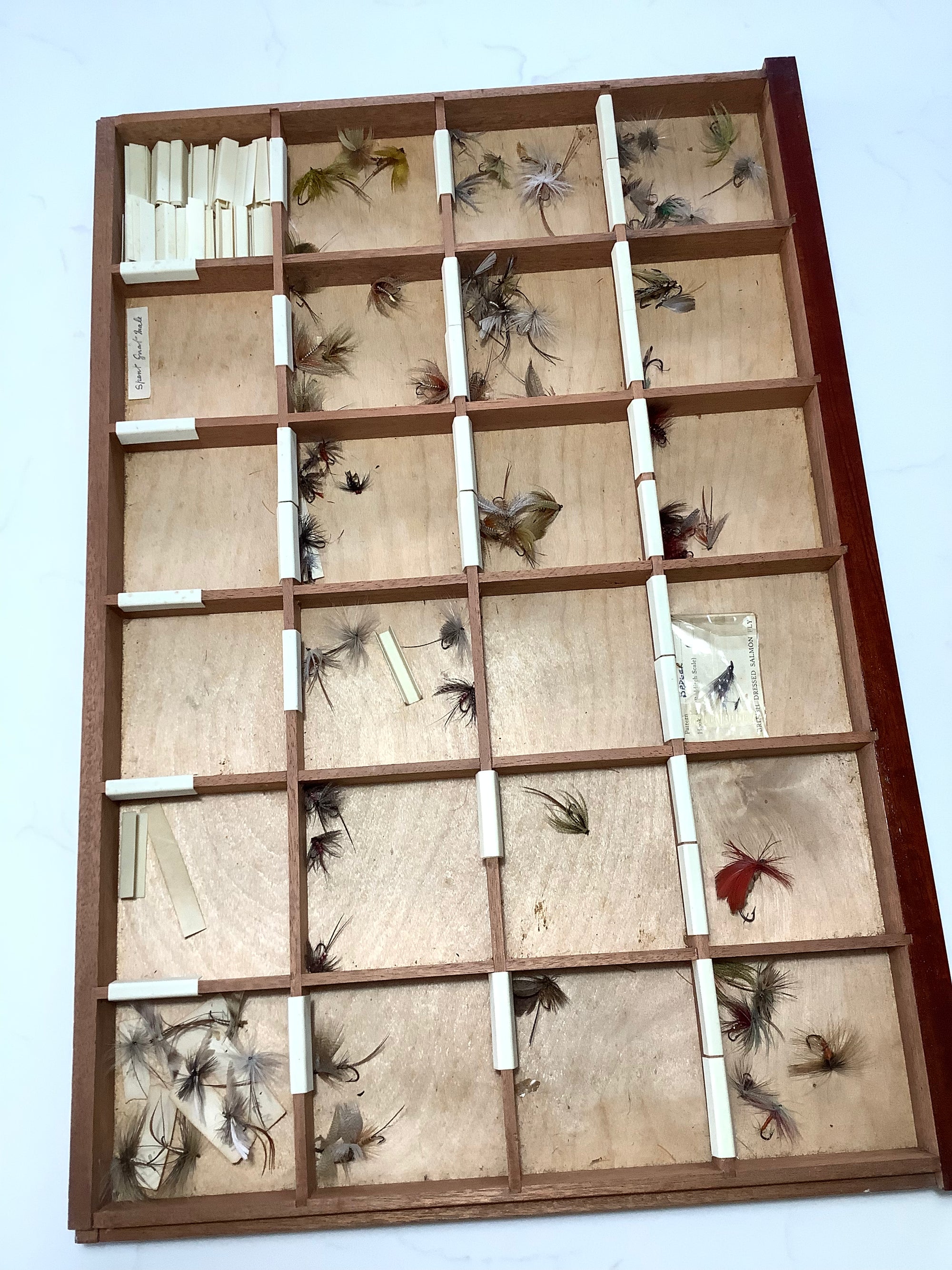 Antique Mahogany Fly Cabinet with over 2000 Flies