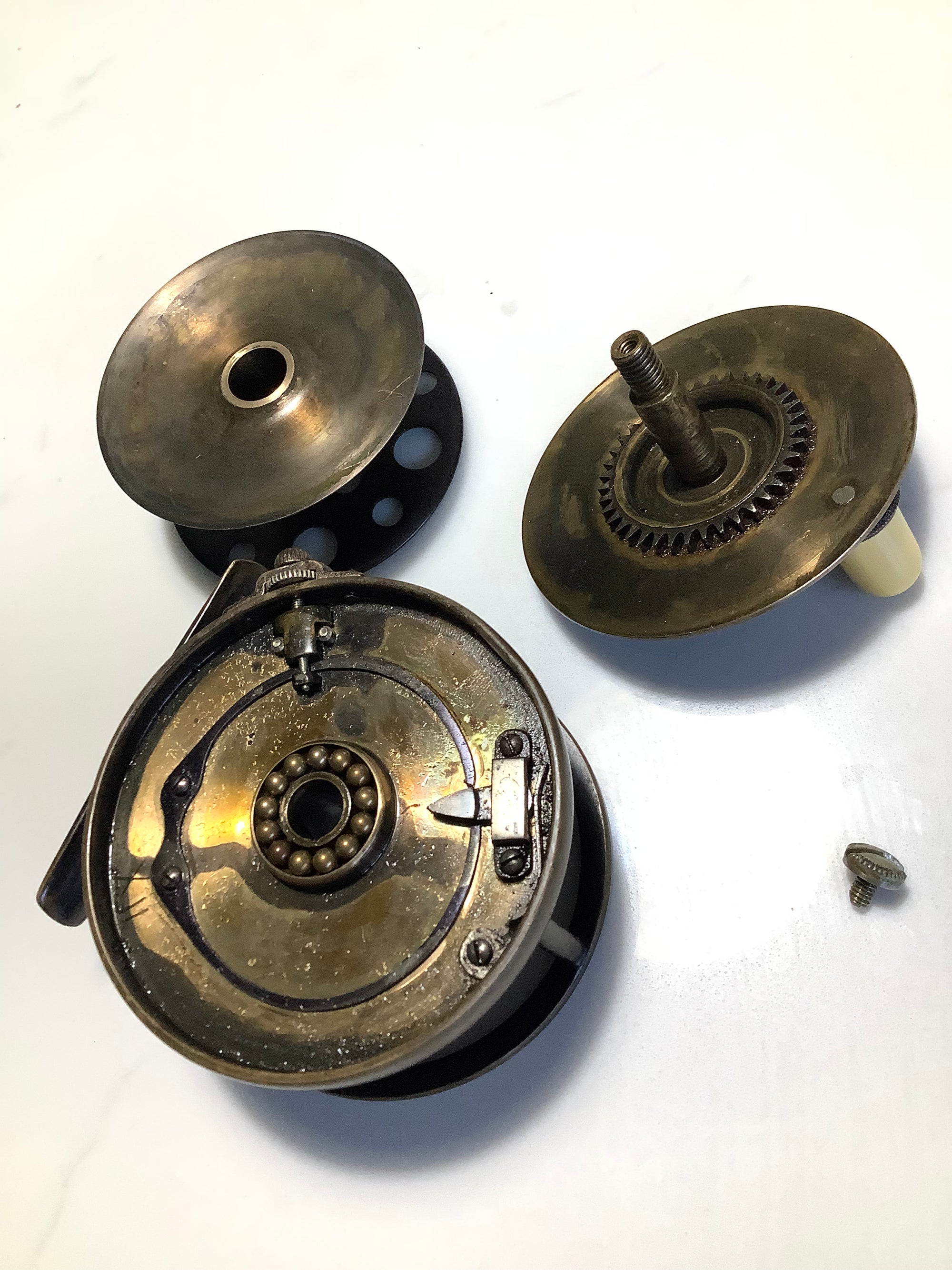 Very Rare Antique 1896 Hardy Bros Brass 2 3/4” Perfect Fly Reel