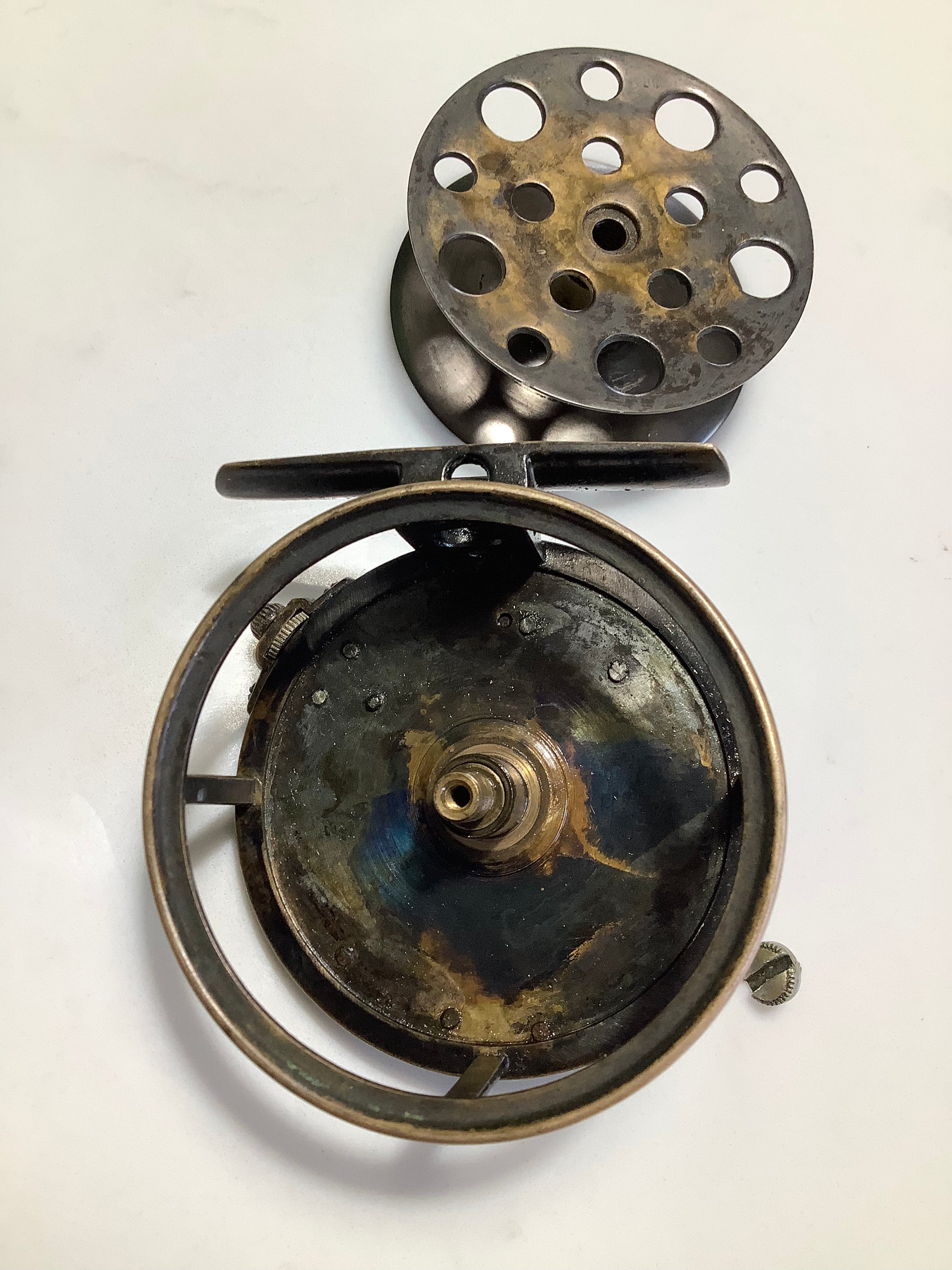 Very Rare Antique 1896 Hardy Bros Brass 2 3/4” Perfect Fly Reel